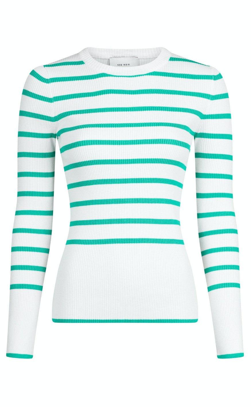 Neo Noir Bluse Halo Mid Stripe Green