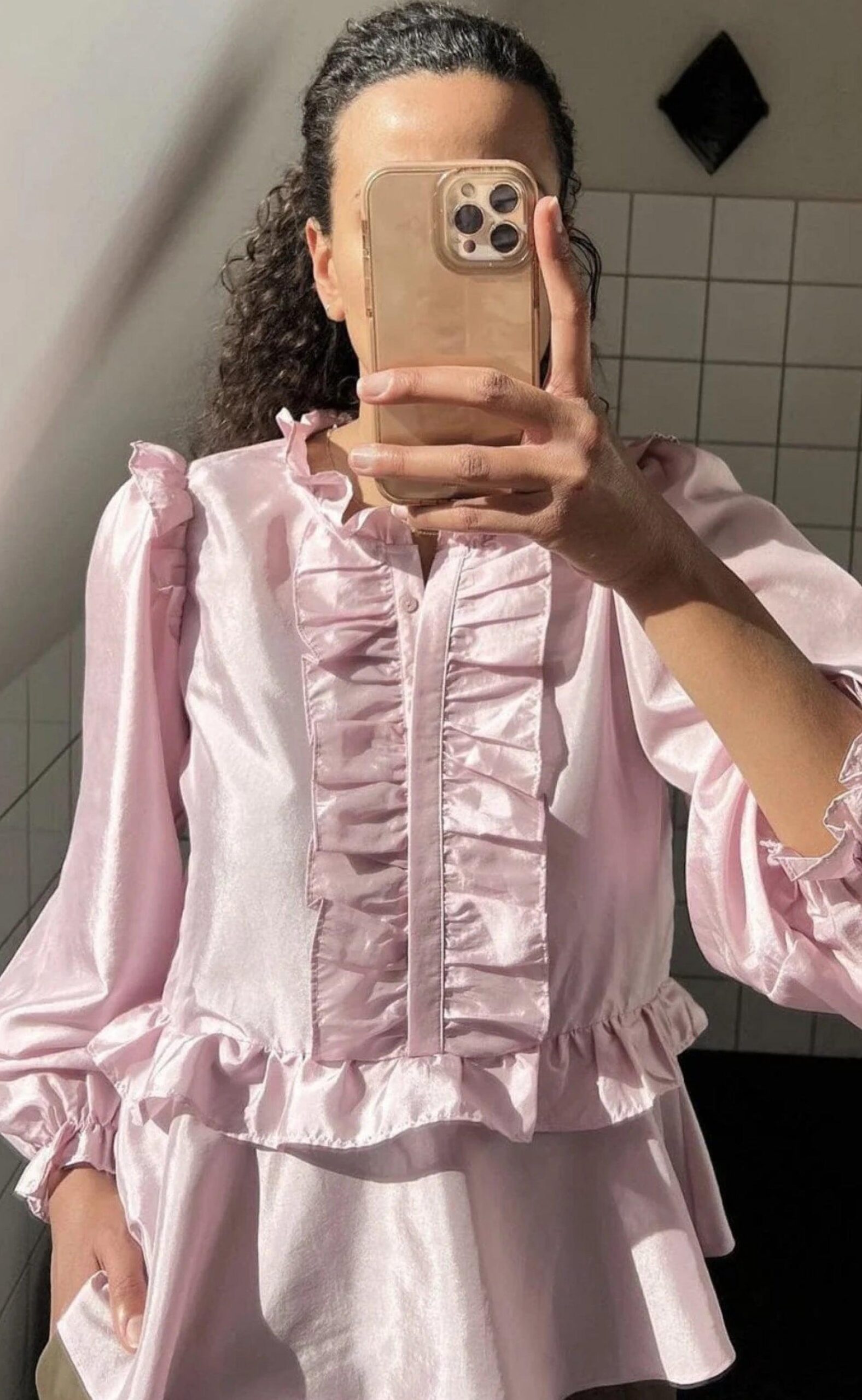 Neo Noir Bluse Hawaii Rose