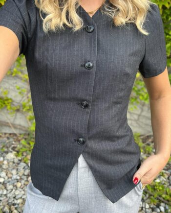 Neo Noir Bluse Jules Pinstripe Antracit