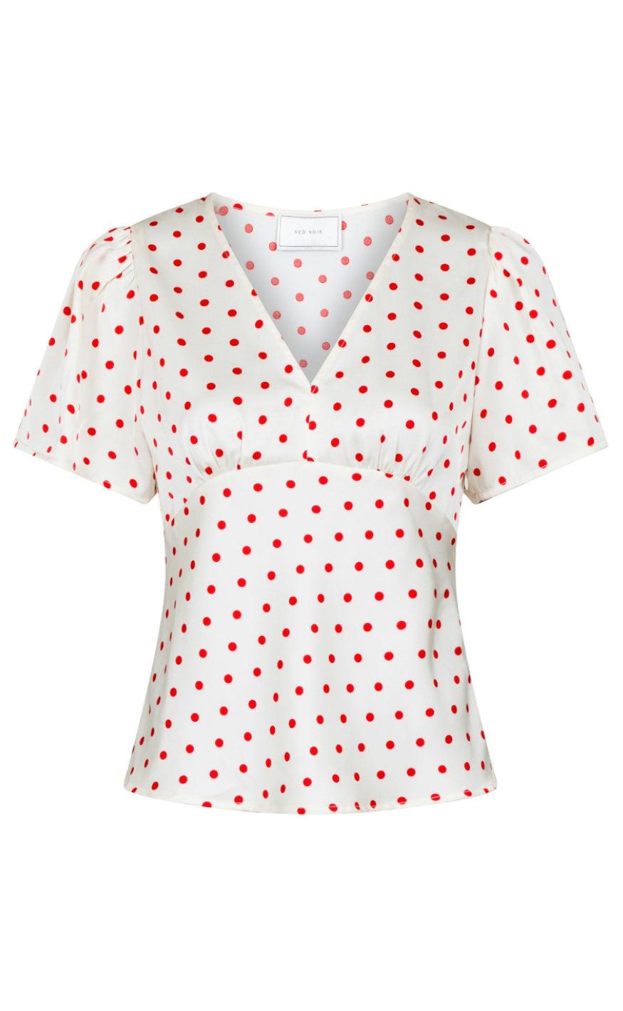 Neo Noir Bluse Junie Dot Red