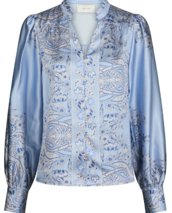 Neo Noir Bluse Massima Paisley Border Light Blue