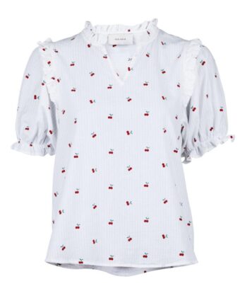 Neo Noir Bluse Rosalie Cherry Print White