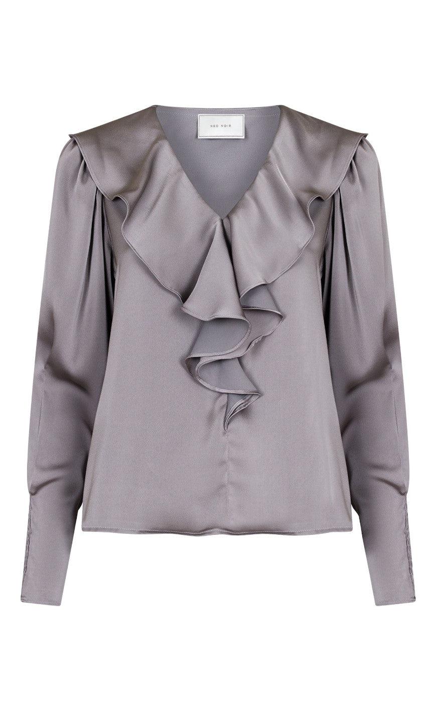 Neo Noir Bluse Sandie Sateen Grey