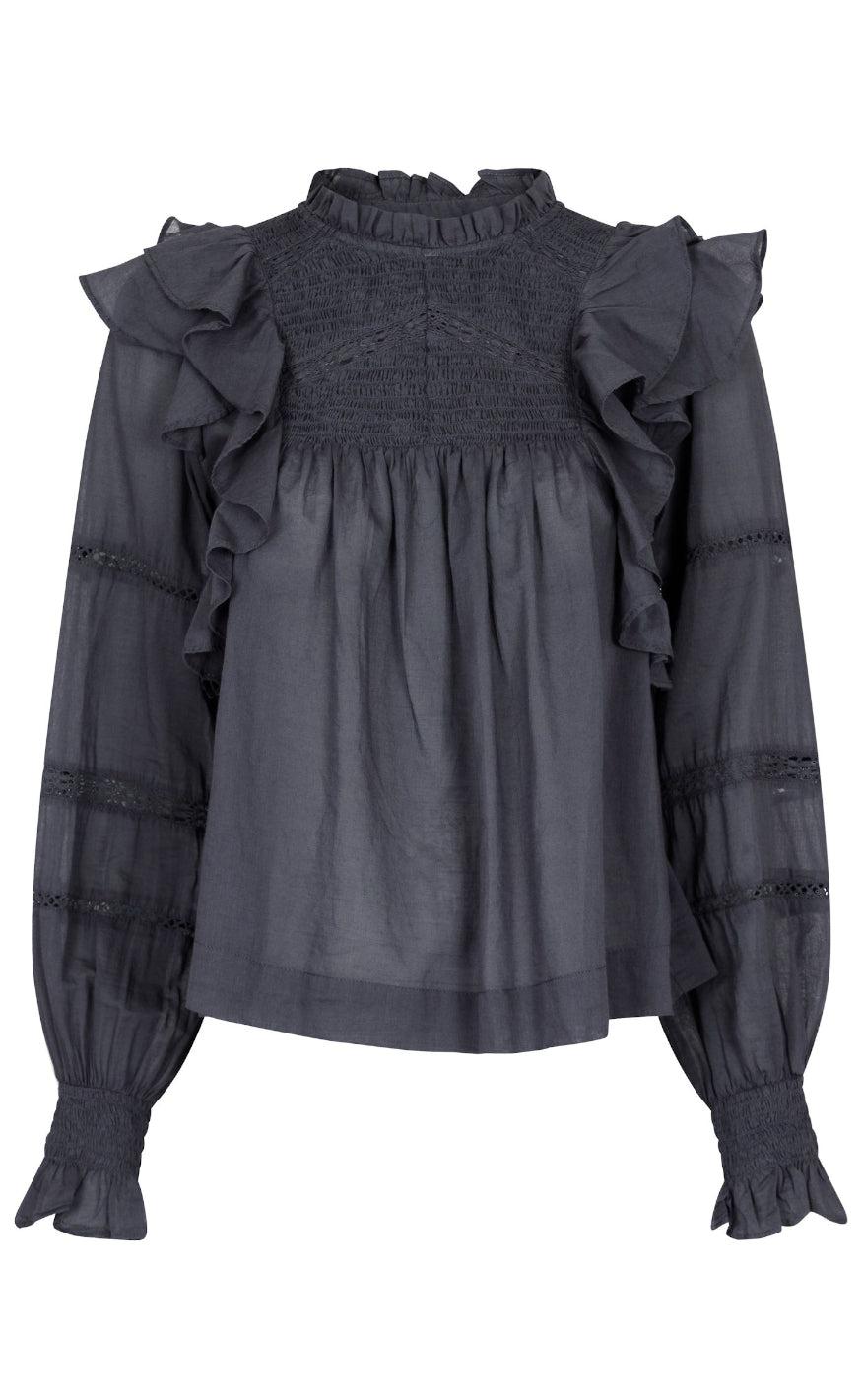 Neo Noir Bluse Sarna Dark Grey