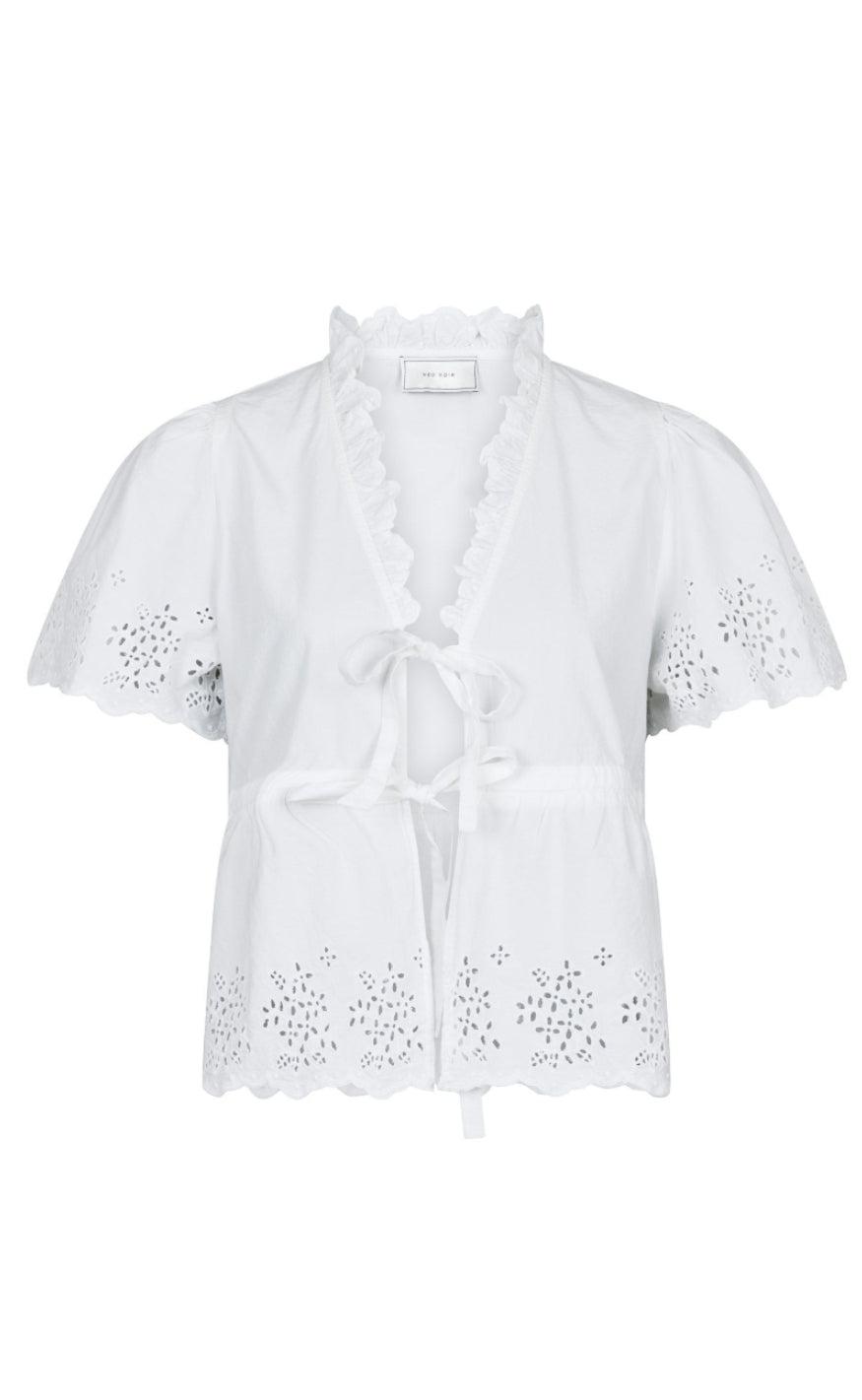 Neo Noir Bluse Satsi Embroidery White