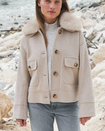 Neo Noir Jakke Pitti Wool Sand