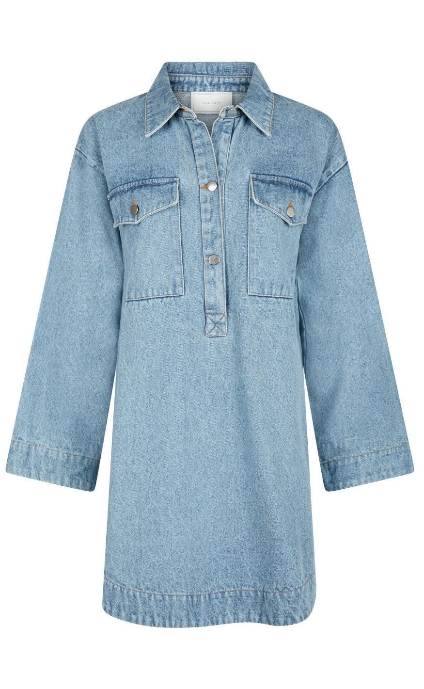 Neo Noir Kjole Paras Denim Smoke Blue