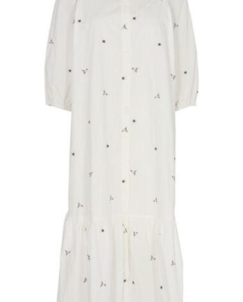 Neo Noir Kjole Valentine Embroidery White