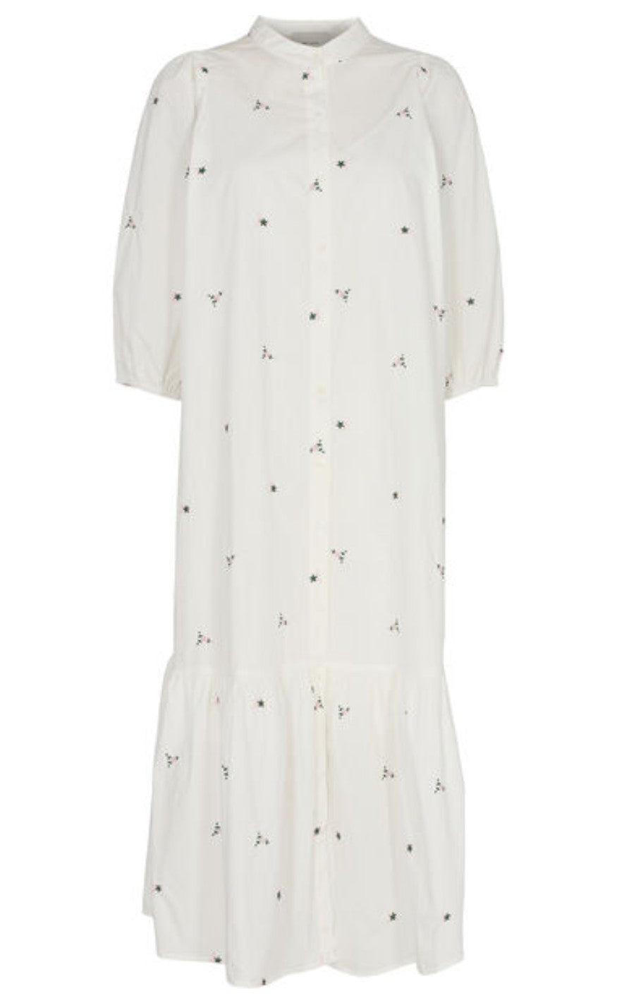 Neo Noir Kjole Valentine Embroidery White