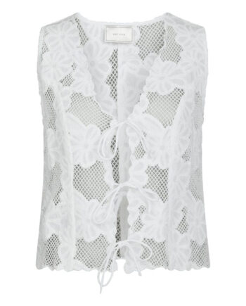 Neo Noir Top Alboa Embroidery Off White
