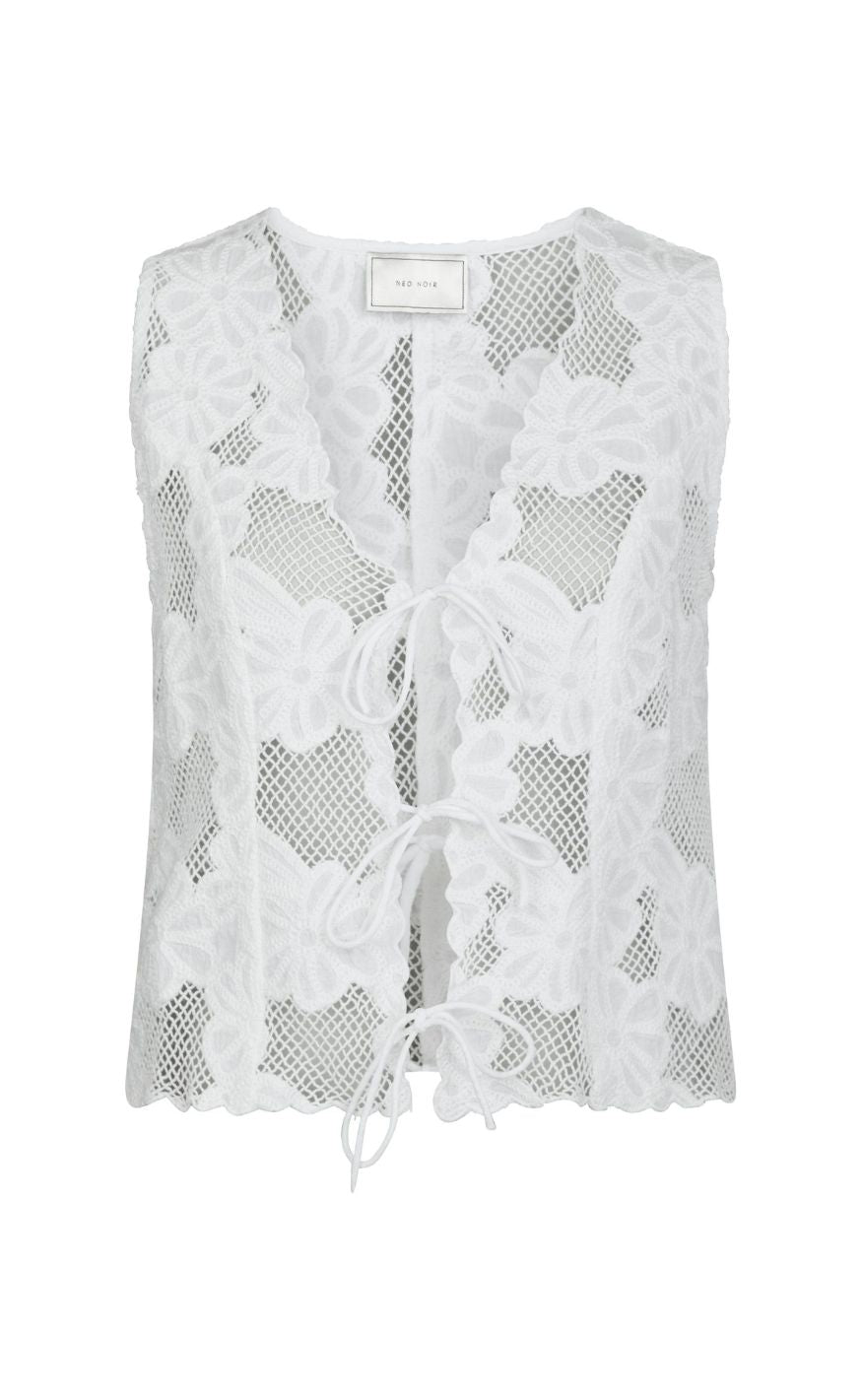 Neo Noir Top Alboa Embroidery Off White