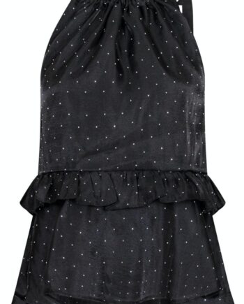 Neo Noir Top Margy Bedazzled Top Black