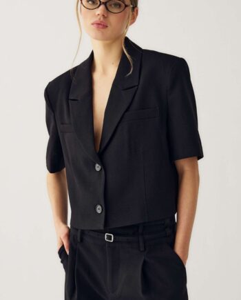 Noella Blazer Leanne Crop Black