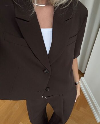 Noella Blazer Leanne Crop Chocolate