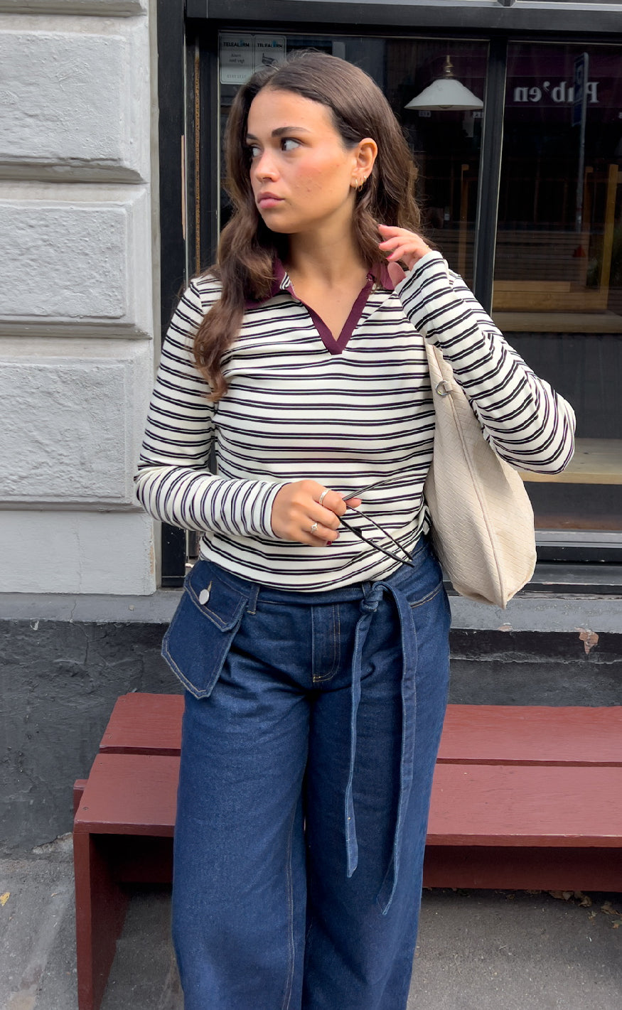 Noella Bluse Luane Caryll Black Stripe