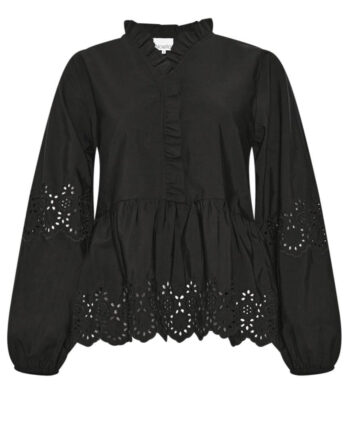 Noella Bluse Matti Black Broderie