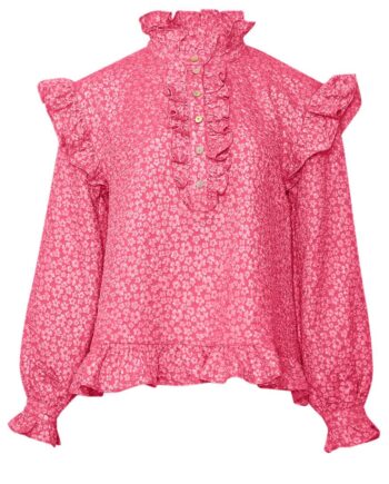 Noella Bluse Reno Ruby Ruffle Bright Pink