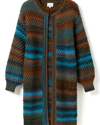 Noella Cardigan Gio Turquoise Brown Mix