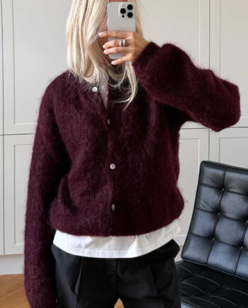 Noella Cardigan  -kae Mohair Winetasting