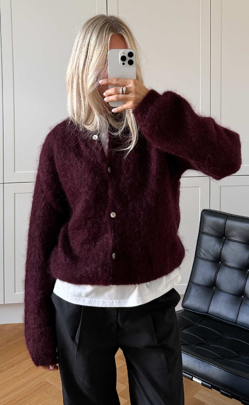 Noella Cardigan -kae Mohair Winetasting