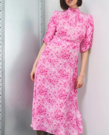 Noella Kjole Leo Long Trudy Pink Print