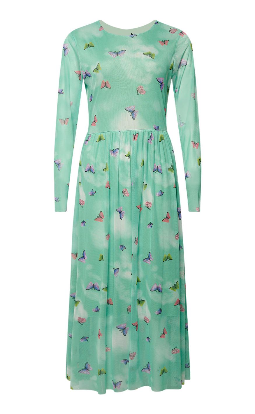 Noella Kjole Lola Green Butterfly