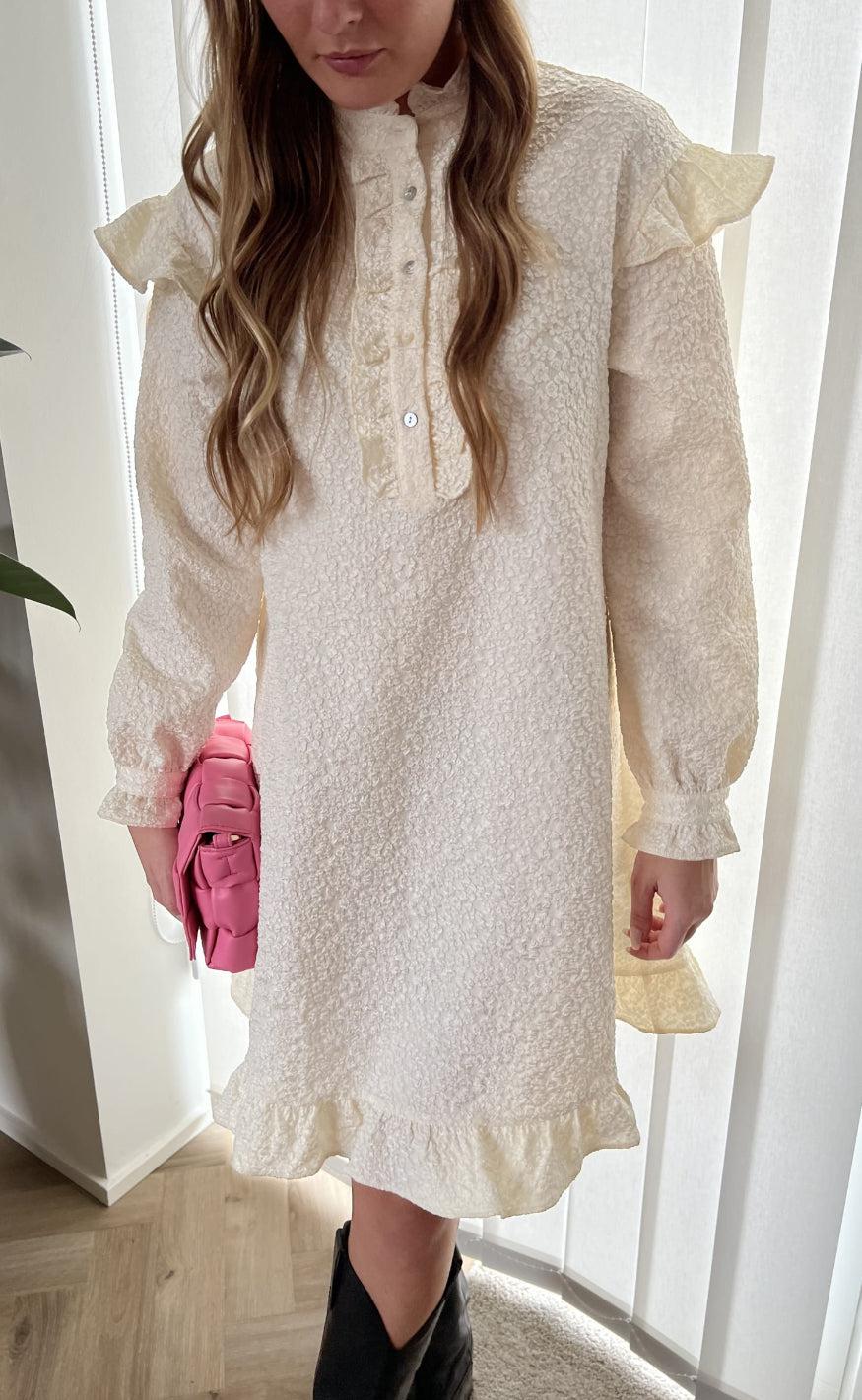 Noella Kjole Reno Ruby Ruffle Cream