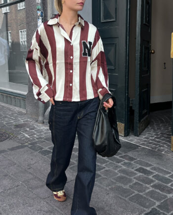 Noella Skjorte Liara Mahogany Ivory Stripe