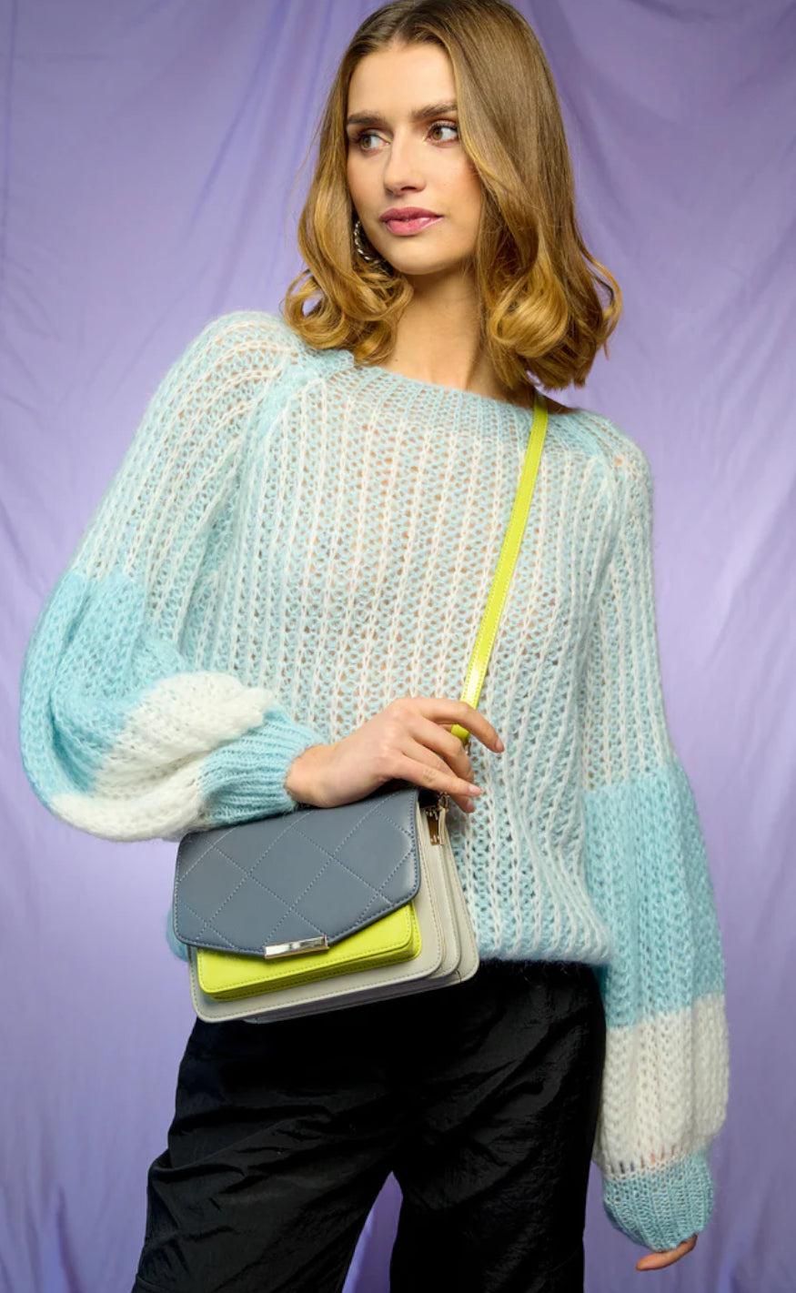 Noella Sweater Liana Light Blue White
