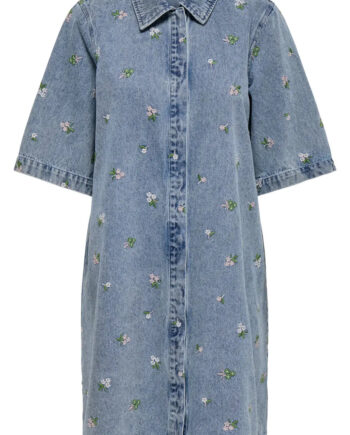Only Kjole Vera Belle Light Blue Flower