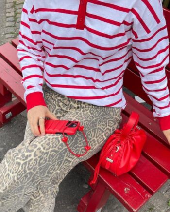Pieces Bluse Amilie Bright White    High Risk Red