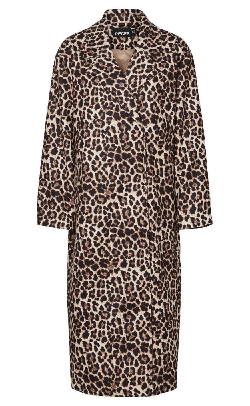 Pieces Frakke Savannah Long Black Leo