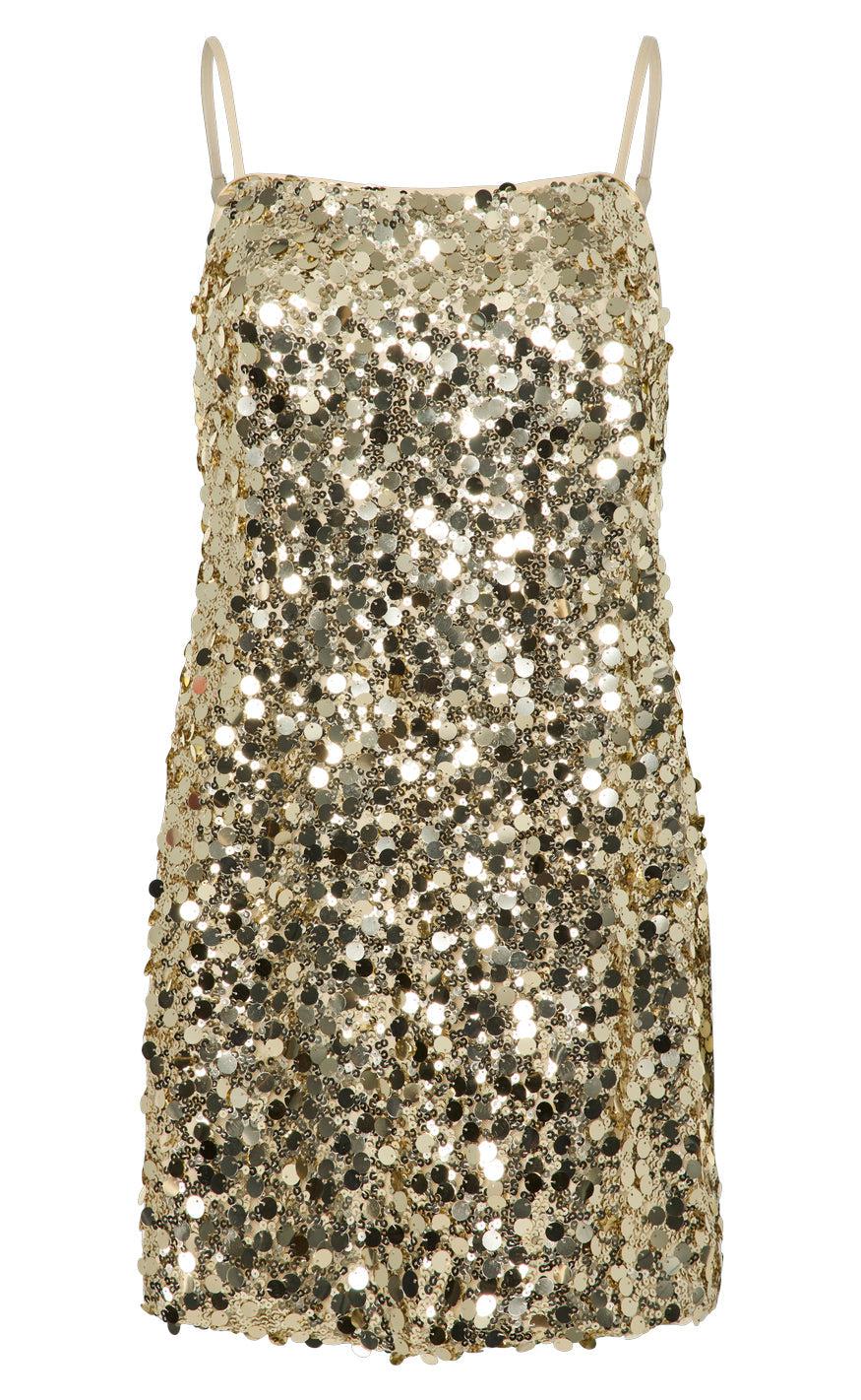 Pieces Kjole Disco Gold Colour Sequins