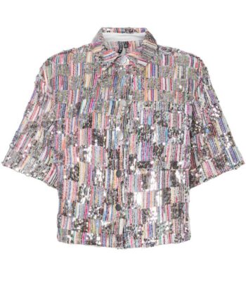 Pieces Skjorte Naina Cloud Dancer Multi Sequence