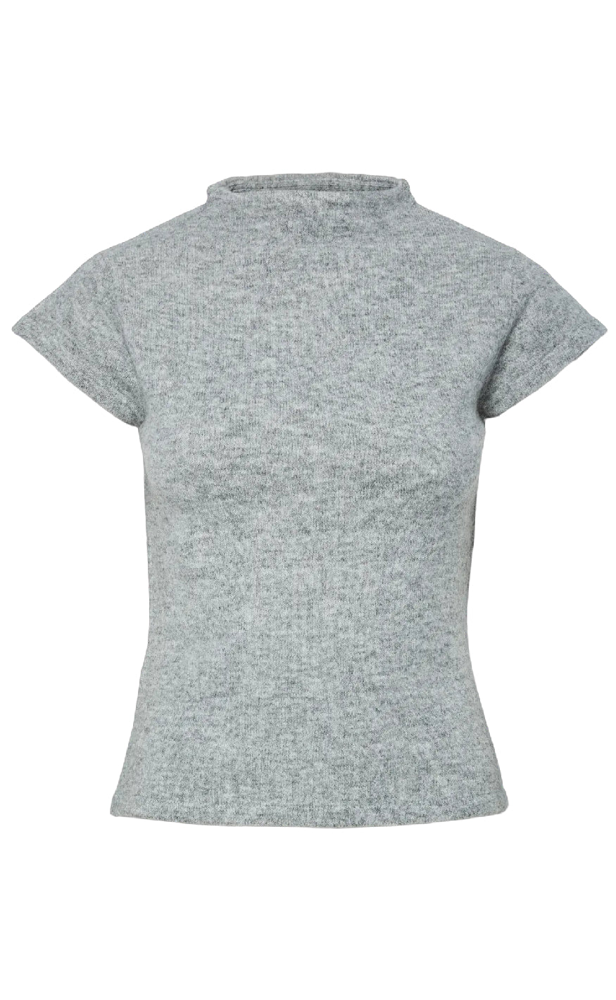 Pieces Top Familla Medium Grey Melange