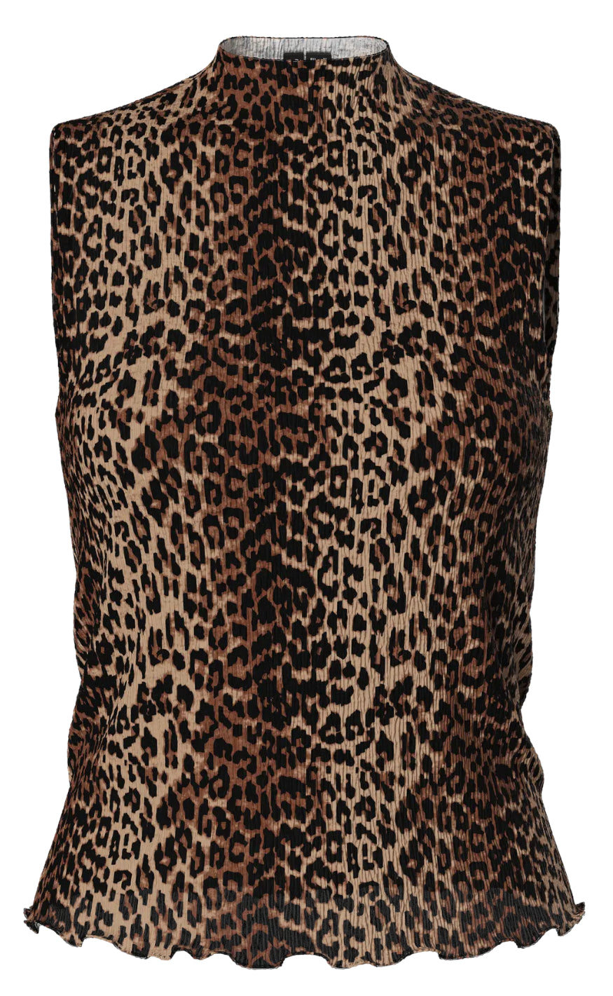Pieces Top Flora Black Leo