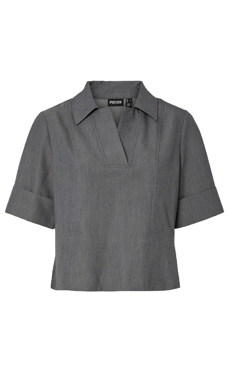 Pieces Top Frida Medium Grey Melange