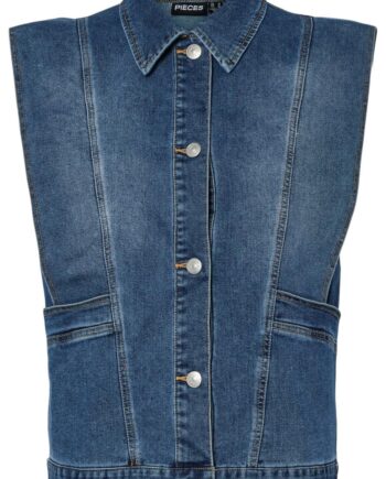 Pieces Vest Femma Medium Blue Denim