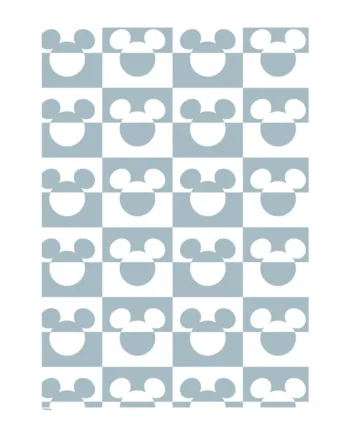 Plakat Mickey Mouse Blåt Og Hvidt Mønster A3