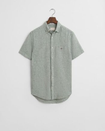 Reg Cotton Linen Stripe Ss Shirt