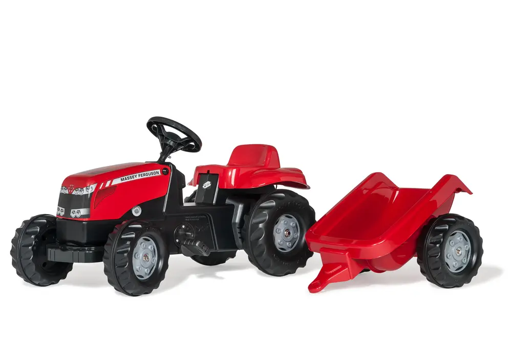 Rolly Kid Massey Ferguson Pedal Traktor Med Trailer