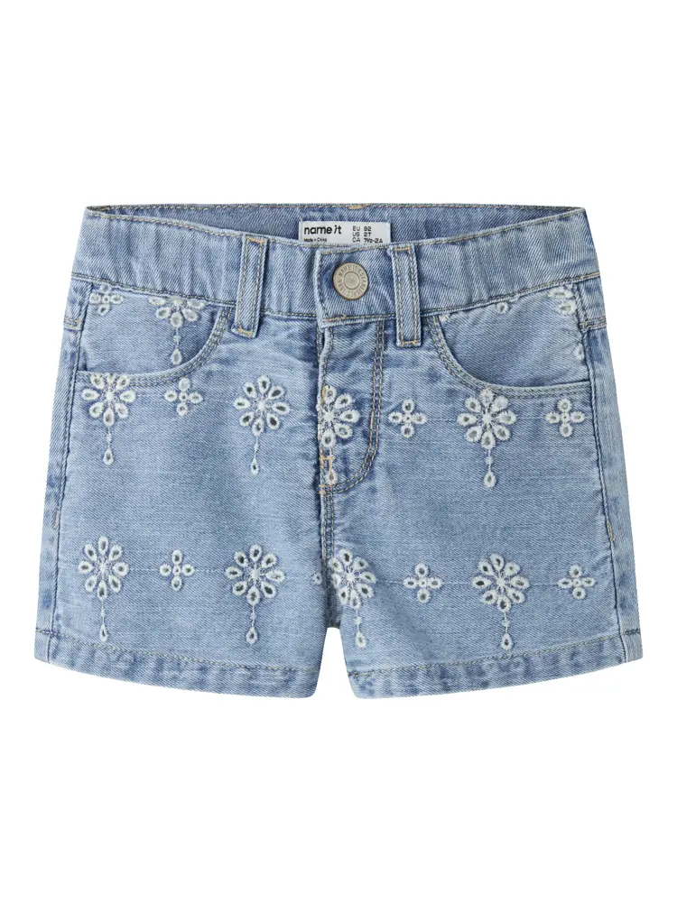 Rose Mom Denim Shorts Light Blue Denim 110
