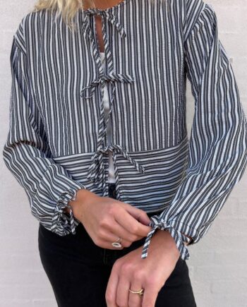 Say Ina Copenhagen Bluse Cornelia Black   White Stripe  Vendbar