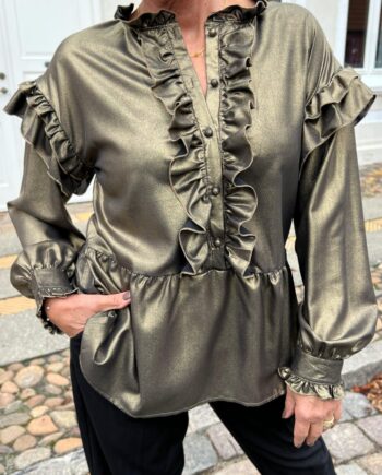 Say Ina Copenhagen Bluse Frida Black    Gold Glitter