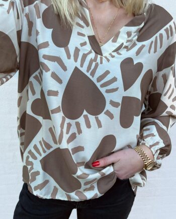 Say Ina Copenhagen Bluse Vera Brown Heart