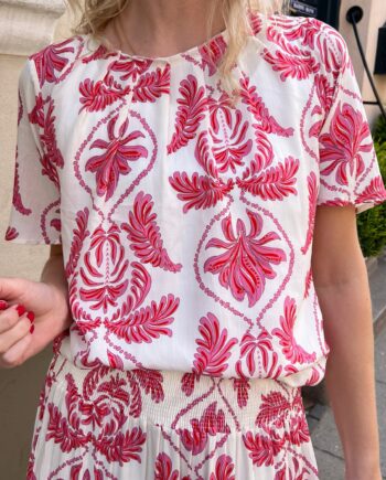 Say Ina Copenhagen Bluse Vicky White Pink Paisley