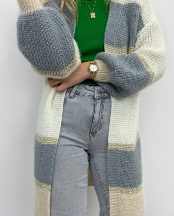 Say Ina Copenhagen Cardigan Merle Grey Stripes