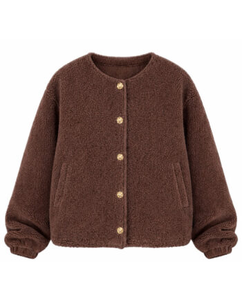 Say Ina Copenhagen Fleece Jakke Gloria Dark Brown