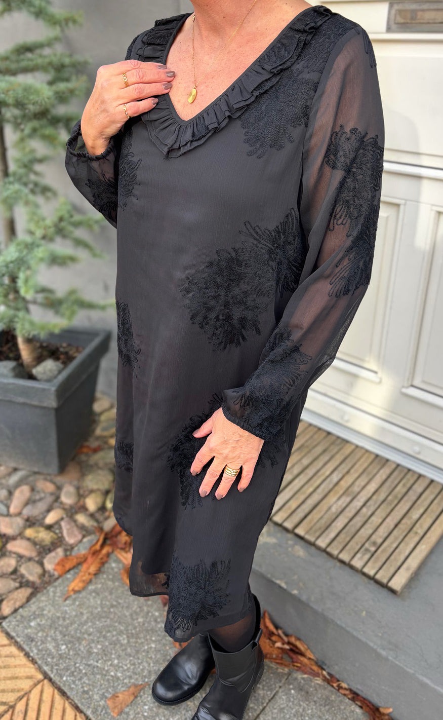 Say Ina Copenhagen Kjole Anbritt Black Pattern