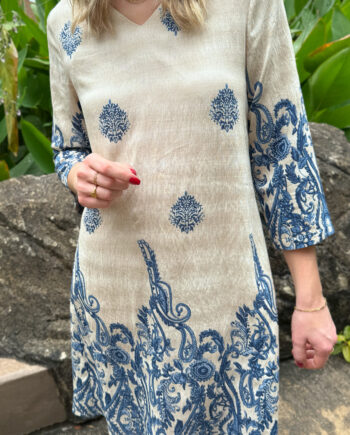 Say Ina Copenhagen Kjole Arianna Blue Paisley